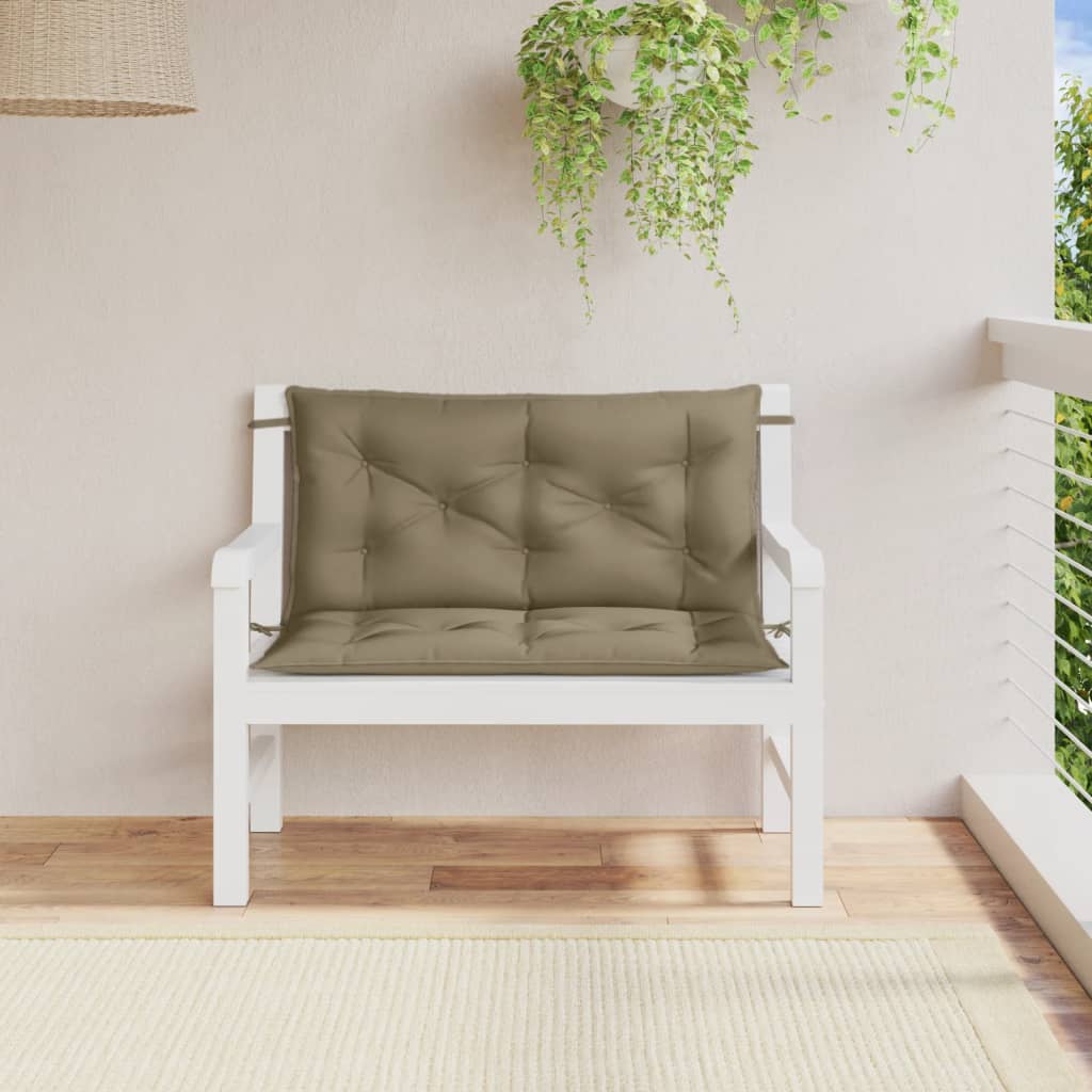 vidaXL Poduszki na ławkę ogrodową, 2 szt., melanż taupe, 100x50x7 cm