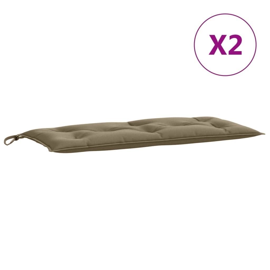 vidaXL Poduszki na ławkę ogrodową, 2 szt., melanż taupe, 100x50x7 cm