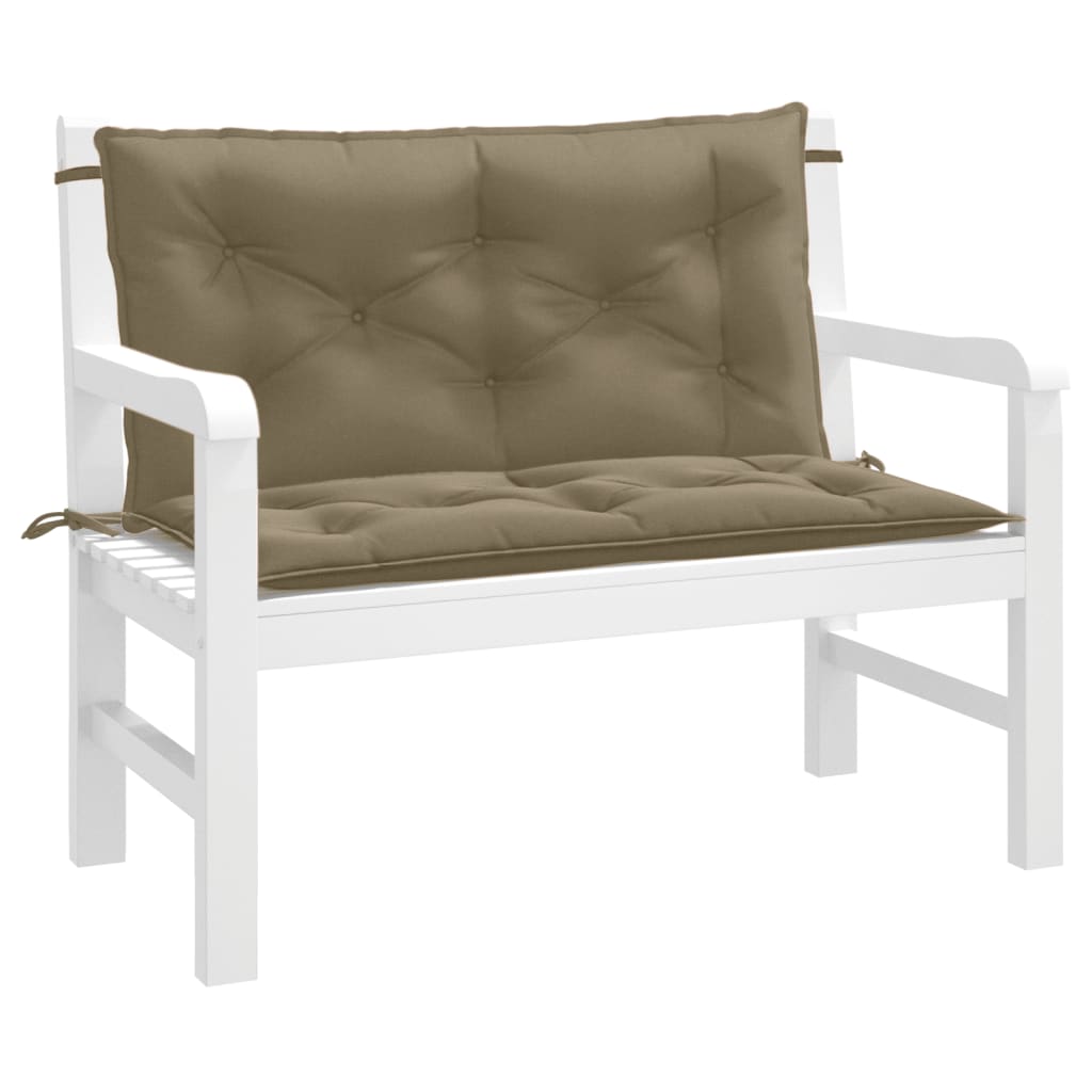 vidaXL Poduszki na ławkę ogrodową, 2 szt., melanż taupe, 100x50x7 cm