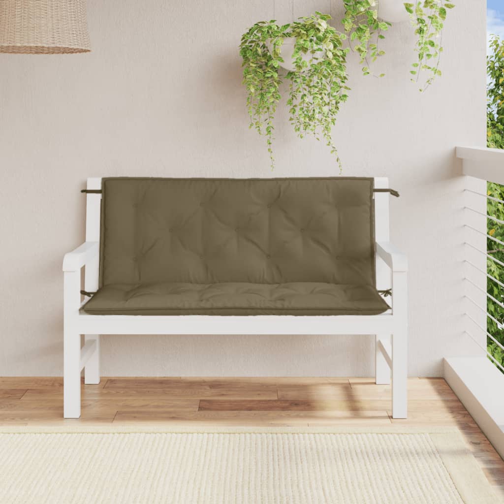 vidaXL Poduszki na ławkę ogrodową, 2 szt., taupe melanż, 120x50x7 cm