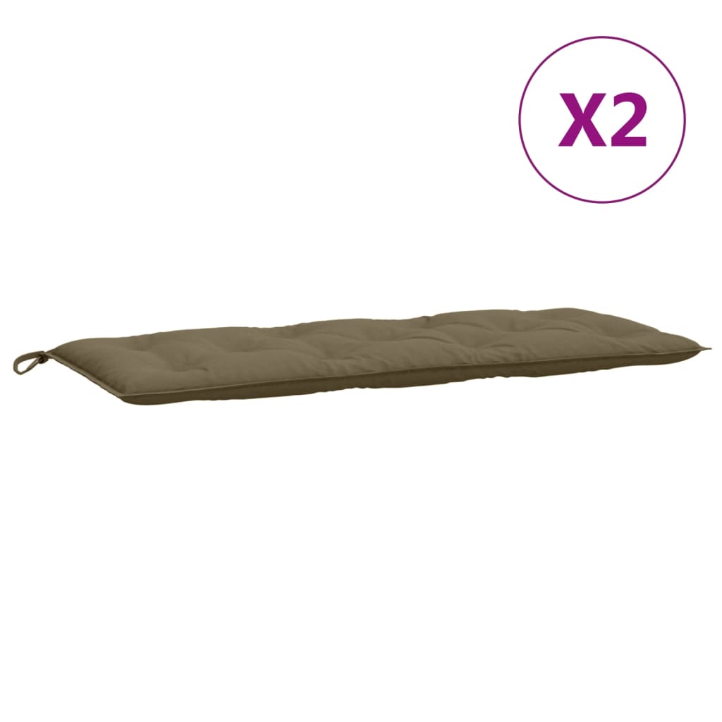 vidaXL Poduszki na ławkę ogrodową, 2 szt., taupe melanż, 120x50x7 cm