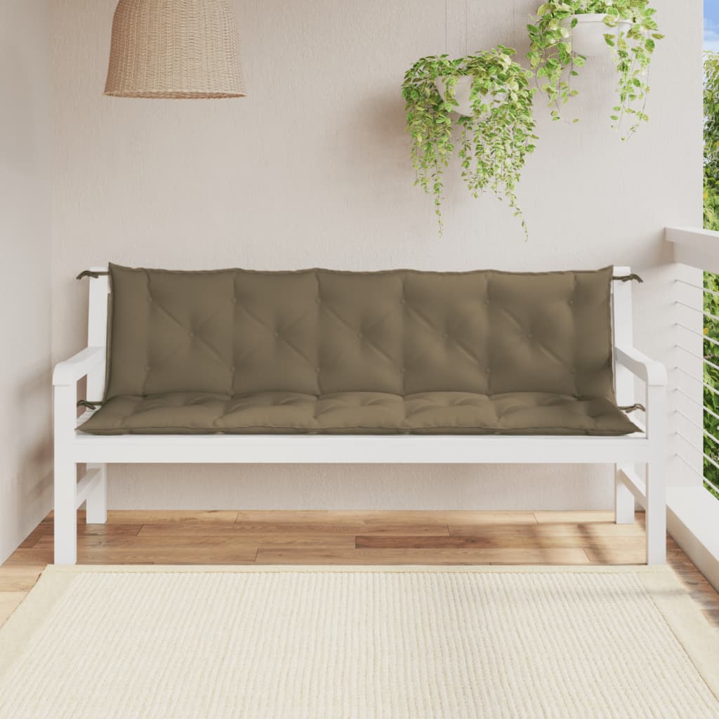 vidaXL Poduszki na ławkę ogrodową, 2 szt., melanż taupe, 180x50x7 cm