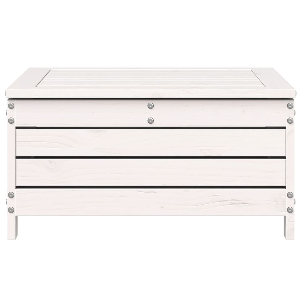 vidaXL Podnóżek ogrodowy, biały, 62x63,5x32 cm, lite drewno sosnowe