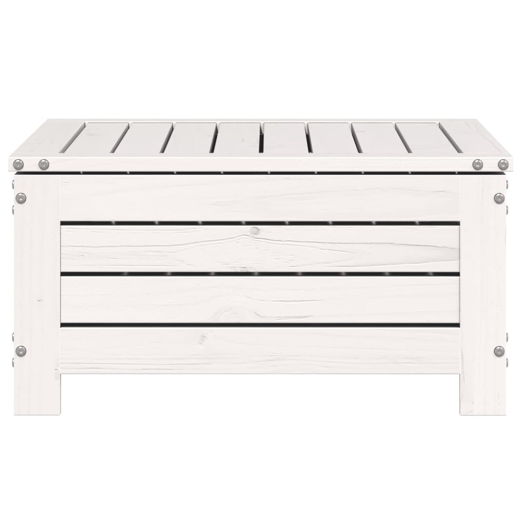 vidaXL Podnóżek ogrodowy, biały, 62x63,5x32 cm, lite drewno sosnowe