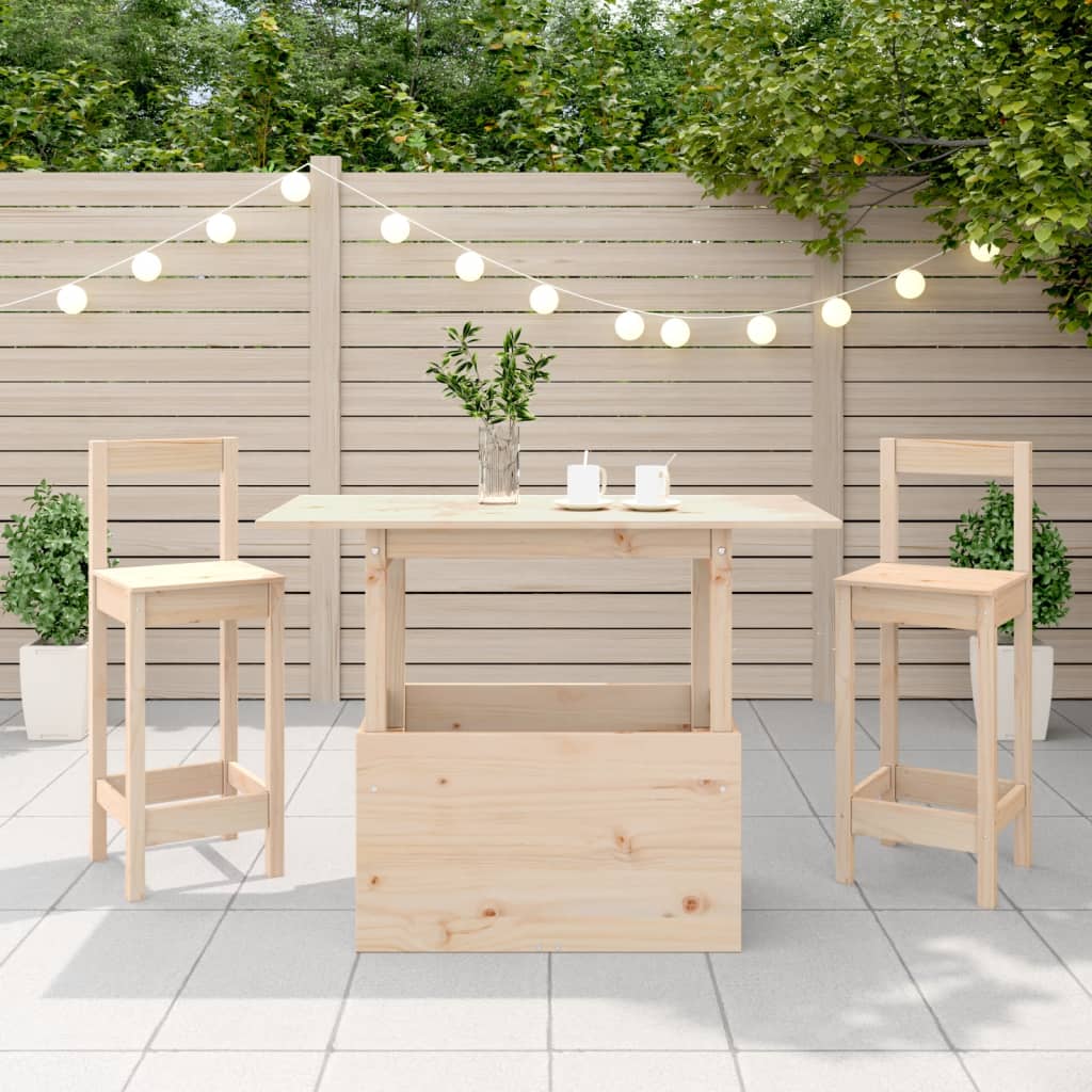 vidaXL Stolik ogrodowy, 100x50x75 cm, lite drewno sosnowe