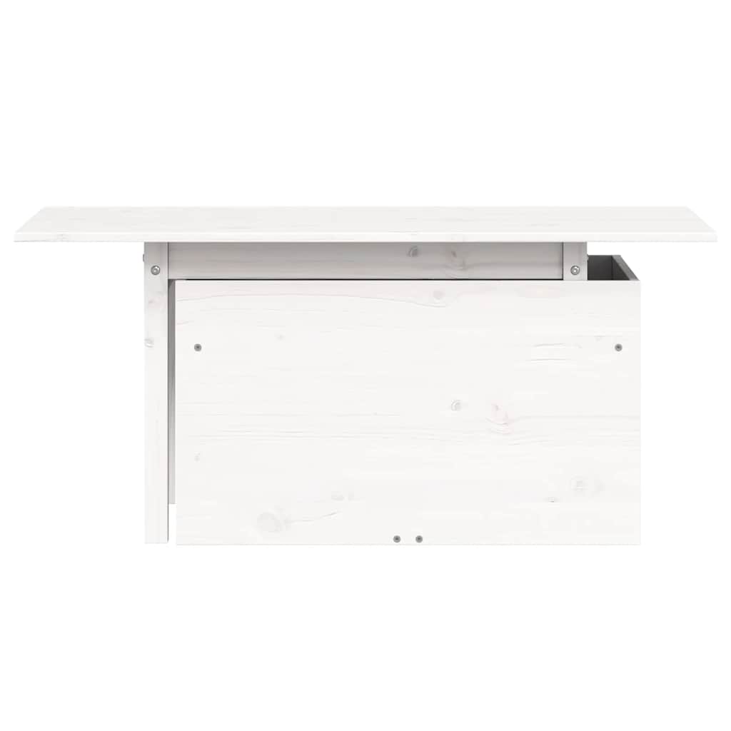 vidaXL Stół ogrodowy, biały, 100x50x75 cm, lite drewno sosnowe
