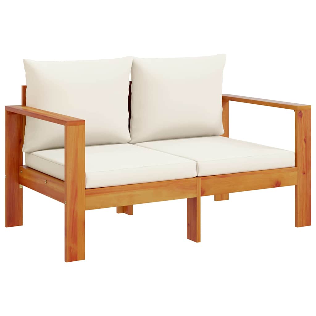 vidaXL Sofa ogrodowa z poduszkami, 2-osobowa, lite drewno akacjowe