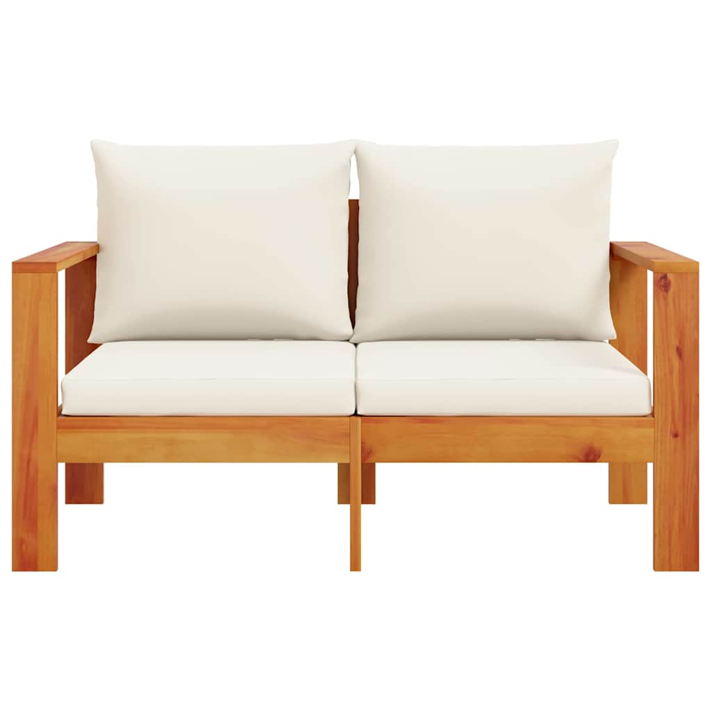 vidaXL Sofa ogrodowa z poduszkami, 2-osobowa, lite drewno akacjowe