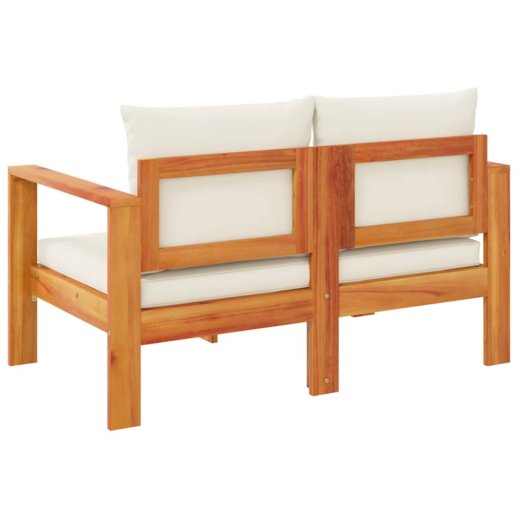 vidaXL Sofa ogrodowa z poduszkami, 2-osobowa, lite drewno akacjowe