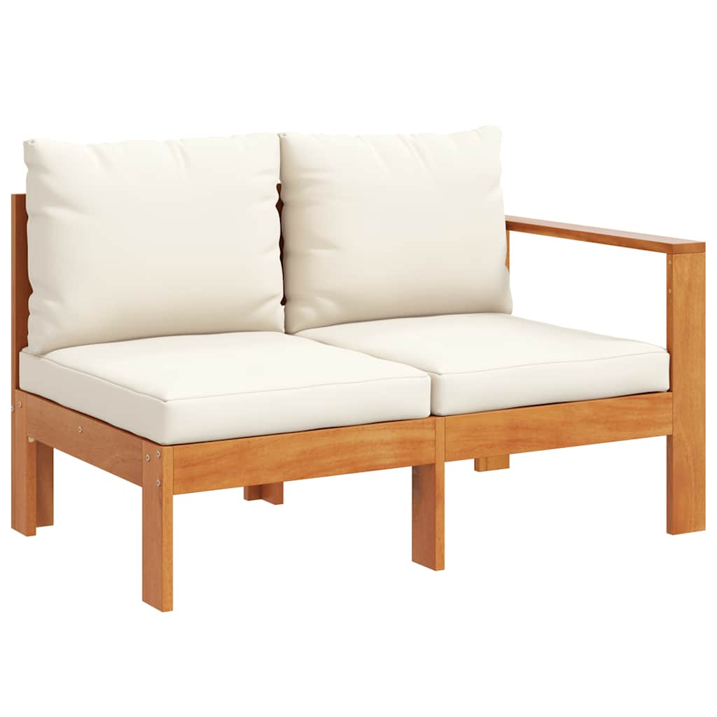 vidaXL Sofa ogrodowa z podłokietnikiem, 2-osobowa, drewno akacjowe