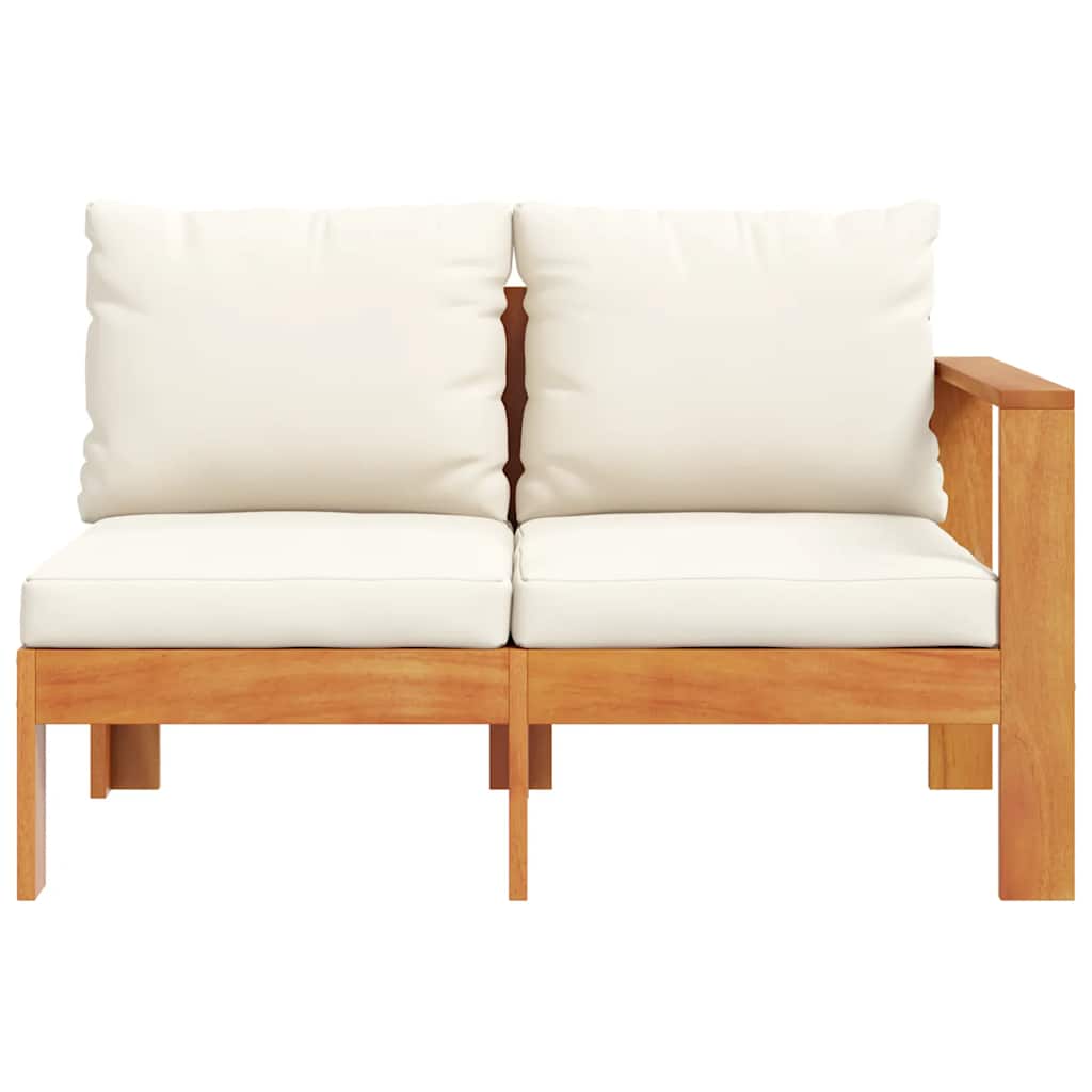 vidaXL Sofa ogrodowa z podłokietnikiem, 2-osobowa, drewno akacjowe