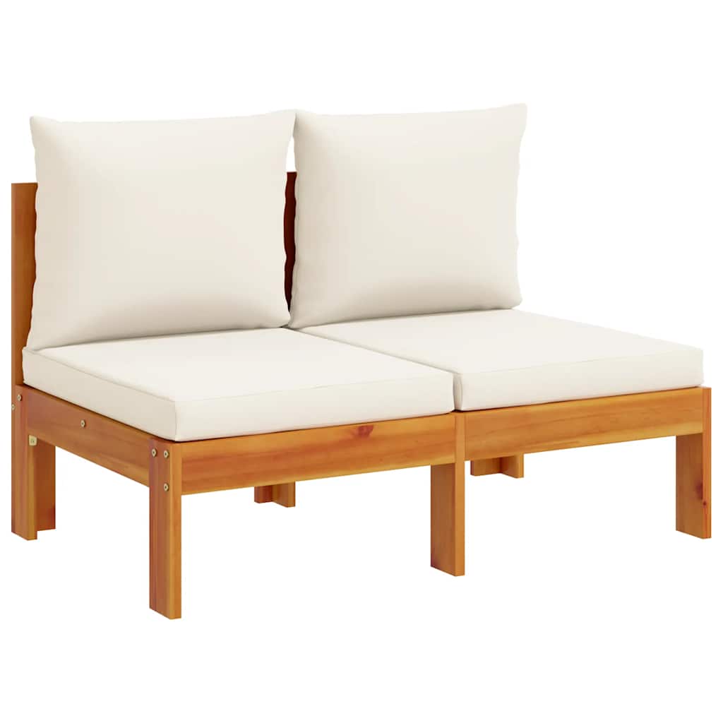 vidaXL Sofa ogrodowa bez podłokietników, z poduszkami, 2-osobowa
