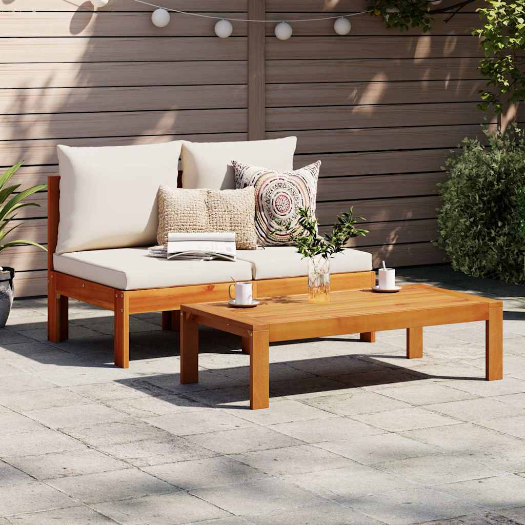 vidaXL Sofa ogrodowa bez podłokietników, z poduszkami, 2-osobowa