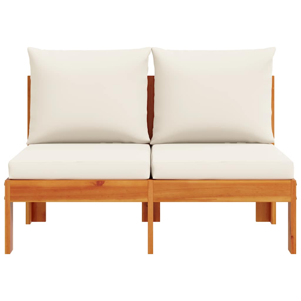 vidaXL Sofa ogrodowa bez podłokietników, z poduszkami, 2-osobowa