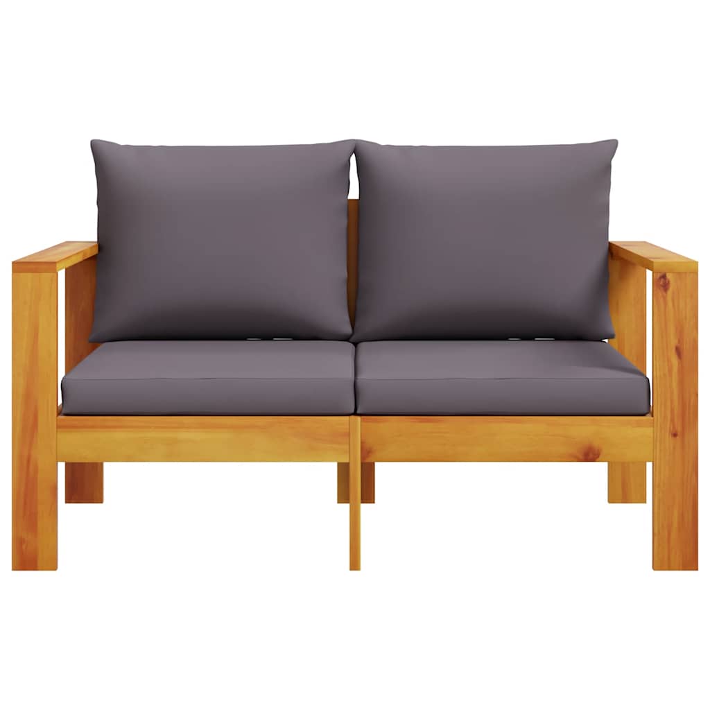 vidaXL Sofa ogrodowa z poduszkami, 2-osobowa, lite drewno akacjowe