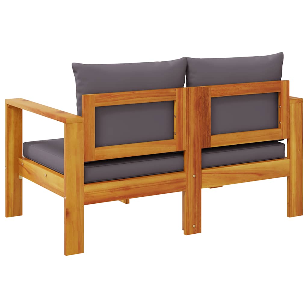 vidaXL Sofa ogrodowa z poduszkami, 2-osobowa, lite drewno akacjowe
