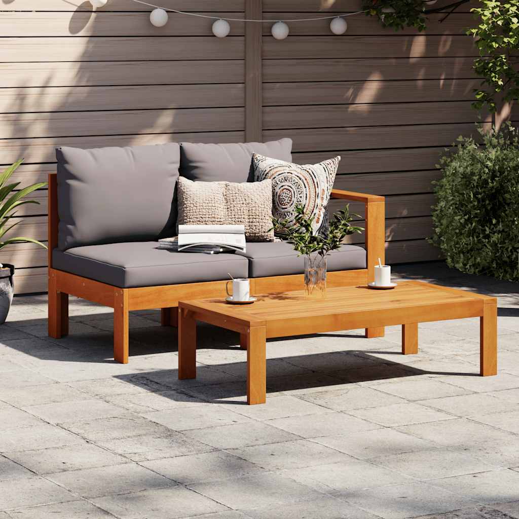 vidaXL Sofa ogrodowa z podłokietnikiem, 2-osobowa, drewno akacjowe