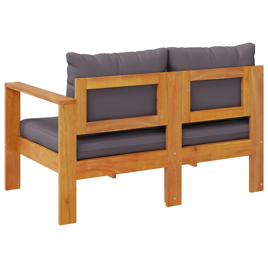 vidaXL Sofa ogrodowa z podłokietnikiem, 2-osobowa, drewno akacjowe