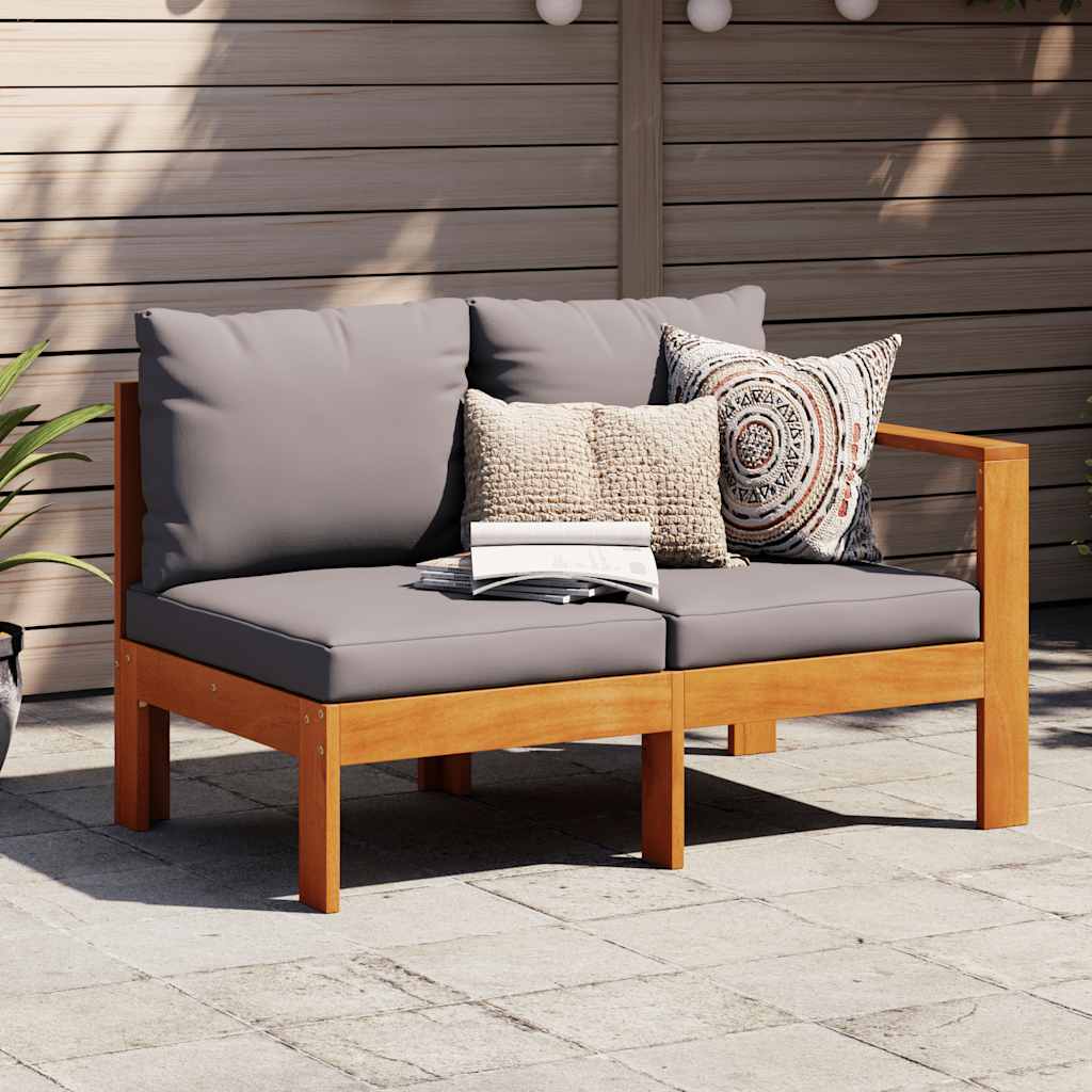 vidaXL Sofa ogrodowa z podłokietnikiem, 2-osobowa, drewno akacjowe