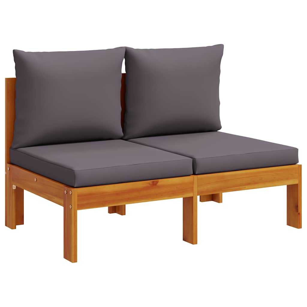 vidaXL Sofa ogrodowa bez podłokietników, z poduszkami, 2-osobowa