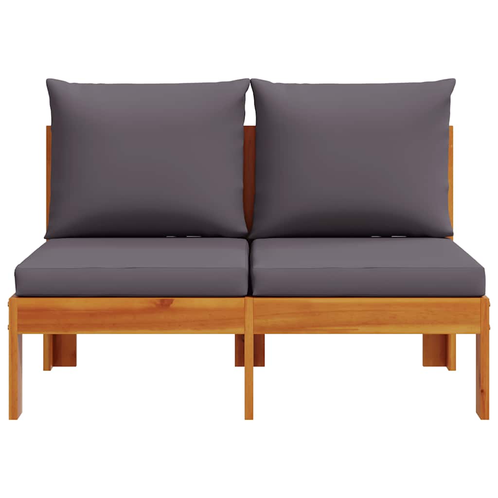 vidaXL Sofa ogrodowa bez podłokietników, z poduszkami, 2-osobowa
