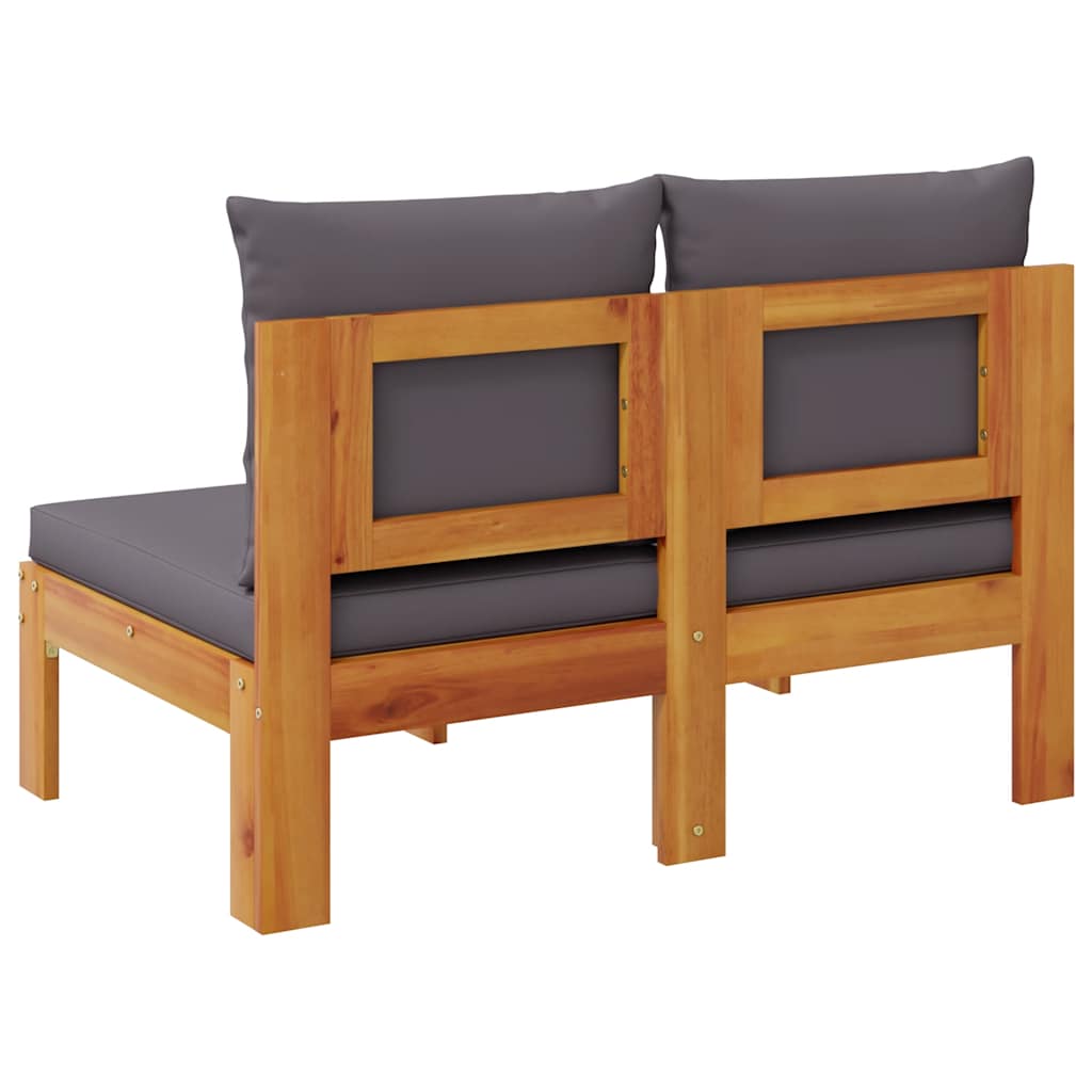 vidaXL Sofa ogrodowa bez podłokietników, z poduszkami, 2-osobowa