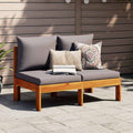 vidaXL Sofa ogrodowa bez podłokietników, z poduszkami, 2-osobowa
