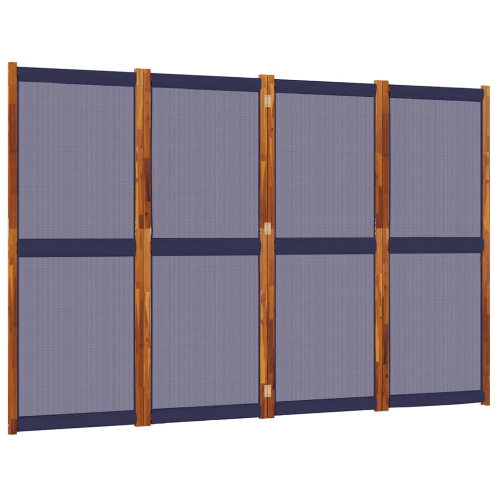 vidaXL Parawan 4-panelowy, ciemnoniebieski, 280x180 cm