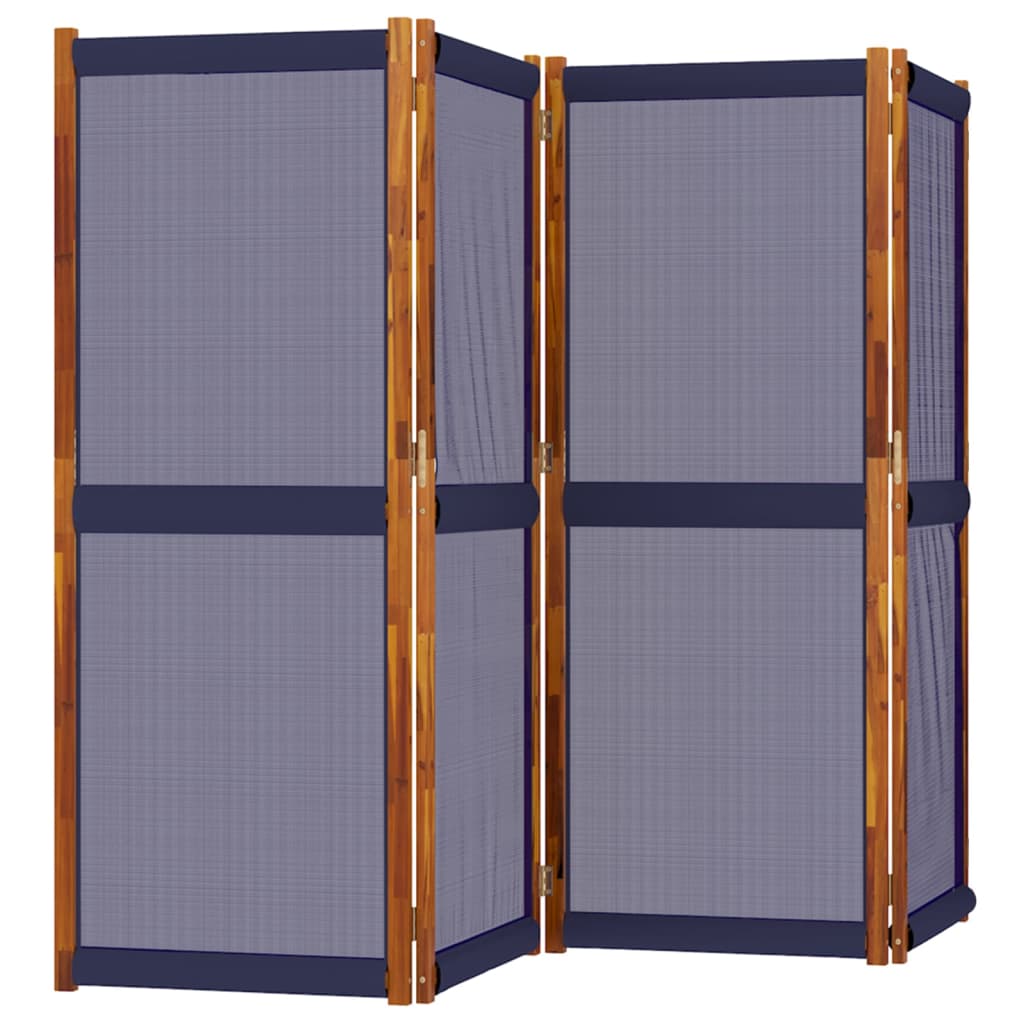 vidaXL Parawan 4-panelowy, ciemnoniebieski, 280x180 cm