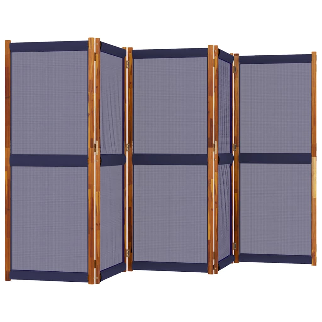 vidaXL Parawan 5-panelowy, ciemnoniebieski, 350x180 cm