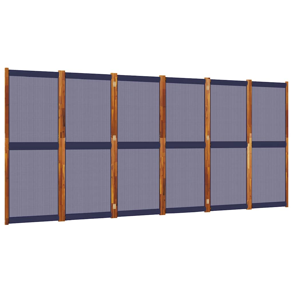 vidaXL Parawan 6-panelowy, ciemnoniebieski, 420x180 cm