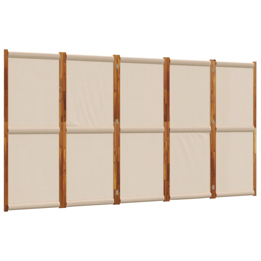 vidaXL Parawan 5-panelowy, taupe, 350x180 cm