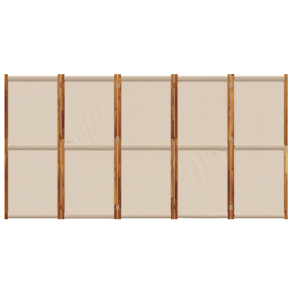 vidaXL Parawan 5-panelowy, taupe, 350x180 cm