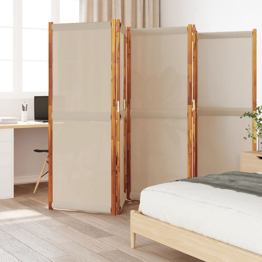 vidaXL Parawan 5-panelowy, taupe, 350x180 cm