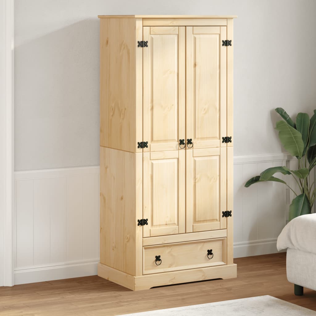 vidaXL Szafa Corona, 76x50x170 cm, lite drewno sosnowe