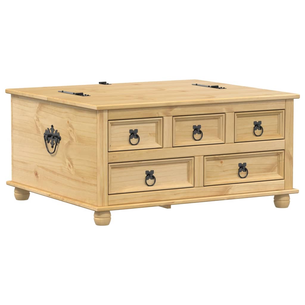 vidaXL Skrzynia Corona, 90x78x45 cm, lite drewno sosnowe