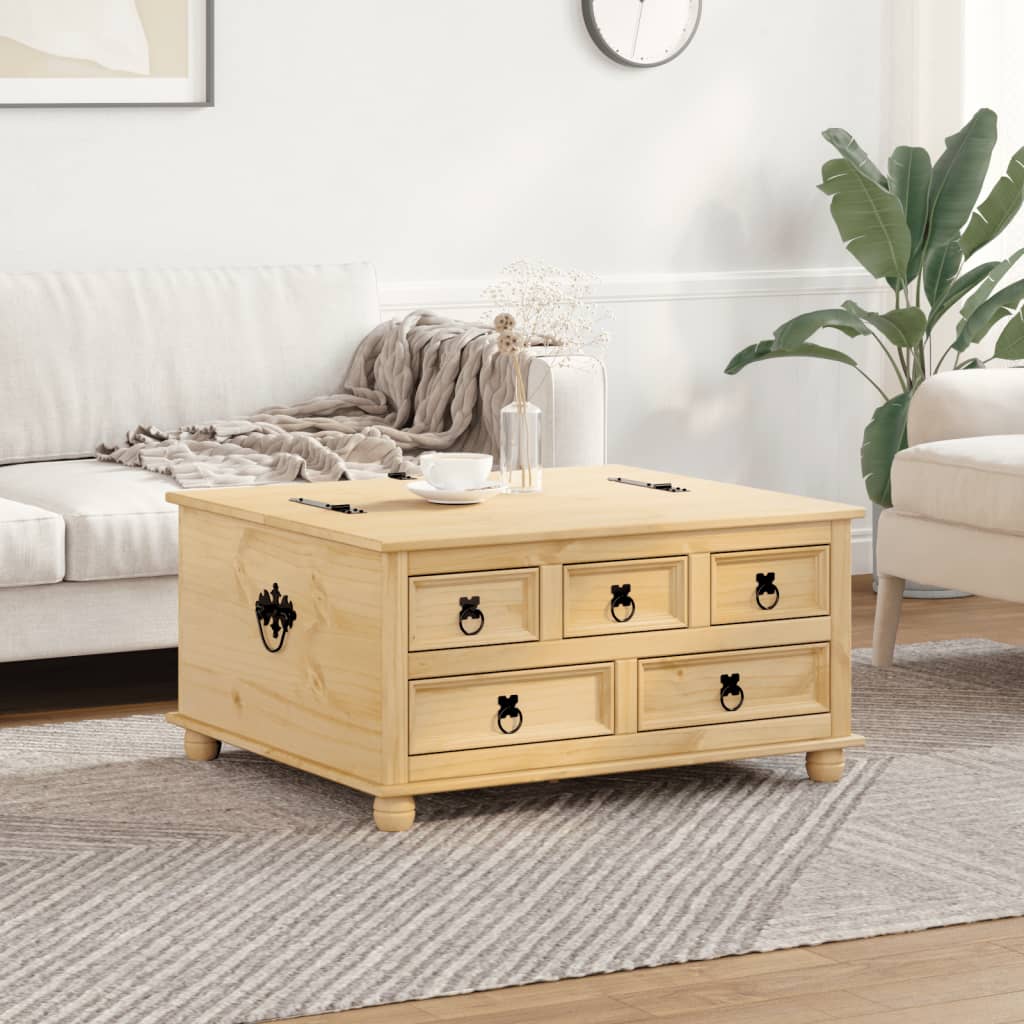 vidaXL Skrzynia Corona, 90x78x45 cm, lite drewno sosnowe