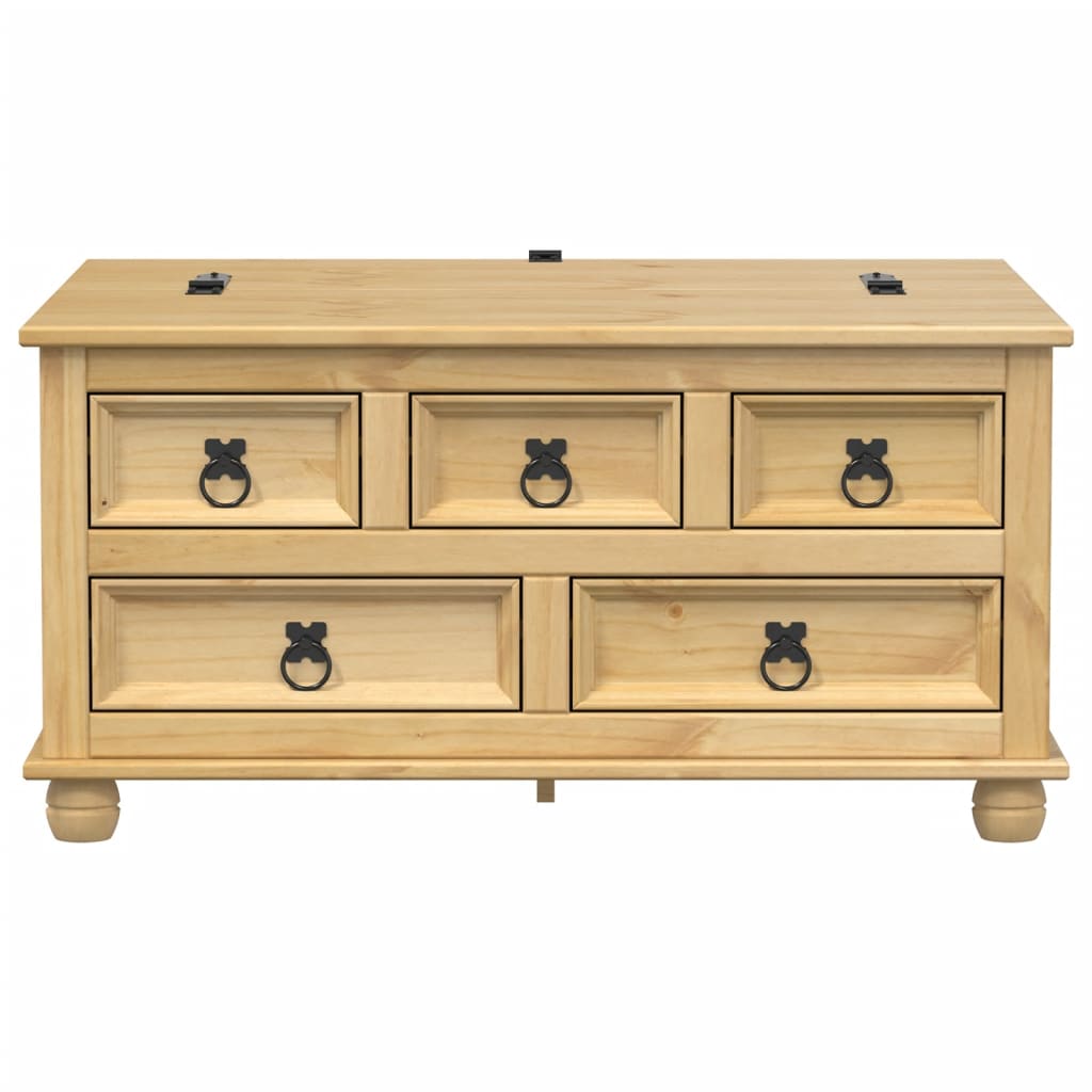 vidaXL Skrzynia Corona, 90x78x45 cm, lite drewno sosnowe
