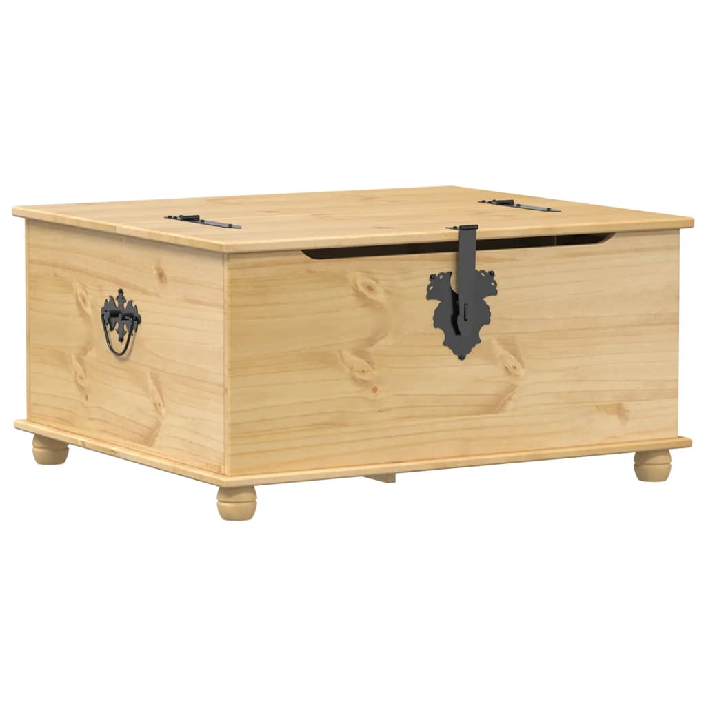 vidaXL Skrzynia Corona, 90x78x45 cm, lite drewno sosnowe
