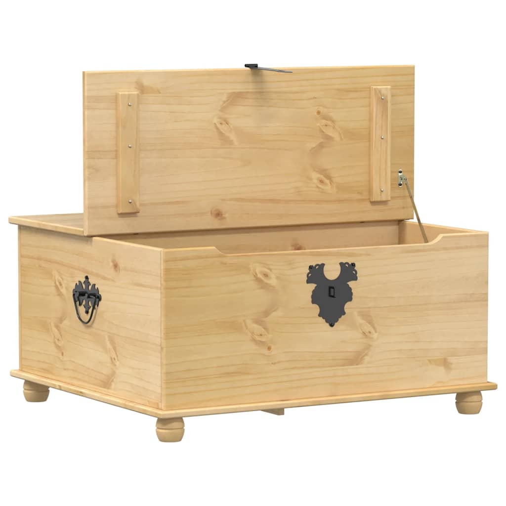 vidaXL Skrzynia Corona, 90x78x45 cm, lite drewno sosnowe