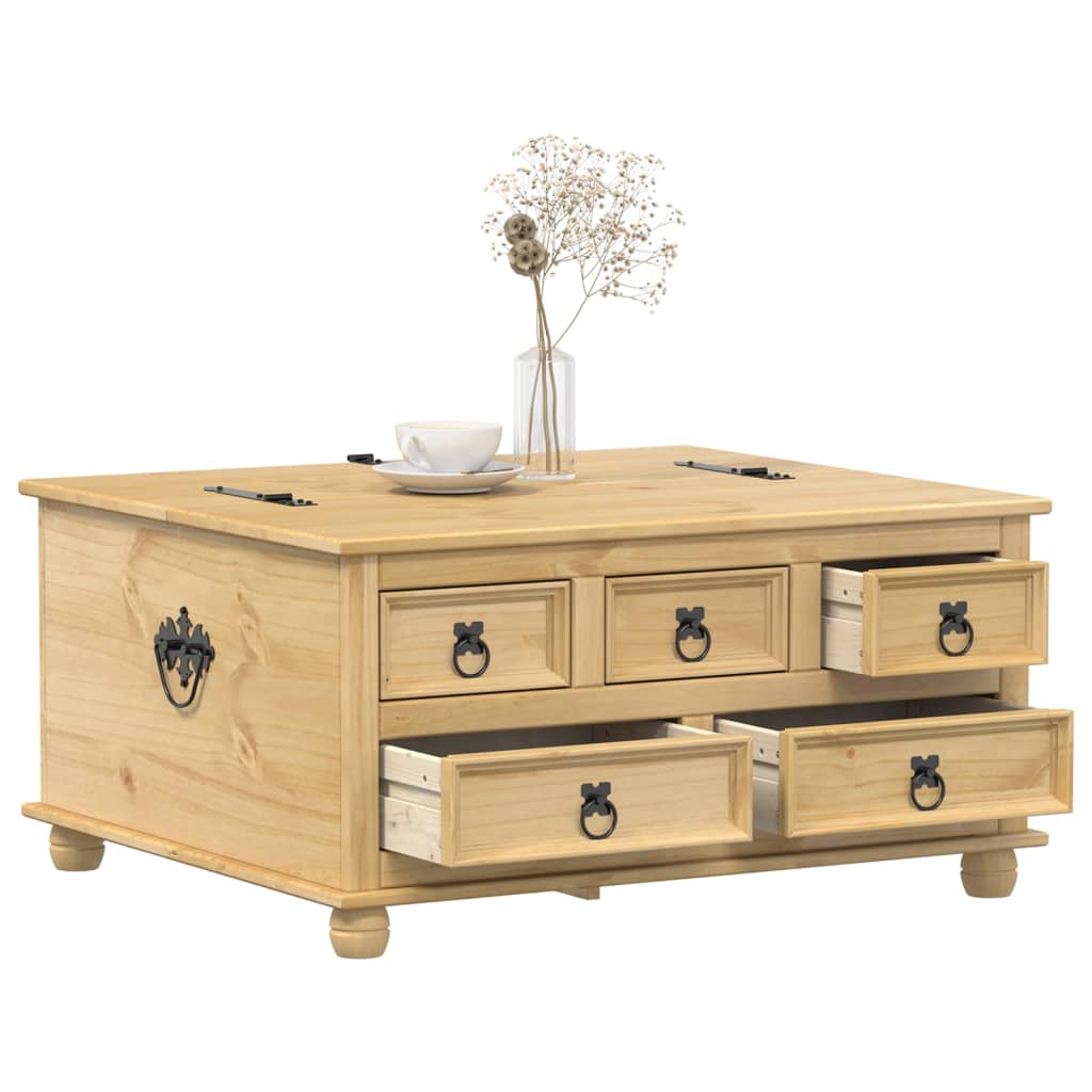 vidaXL Skrzynia Corona, 90x78x45 cm, lite drewno sosnowe