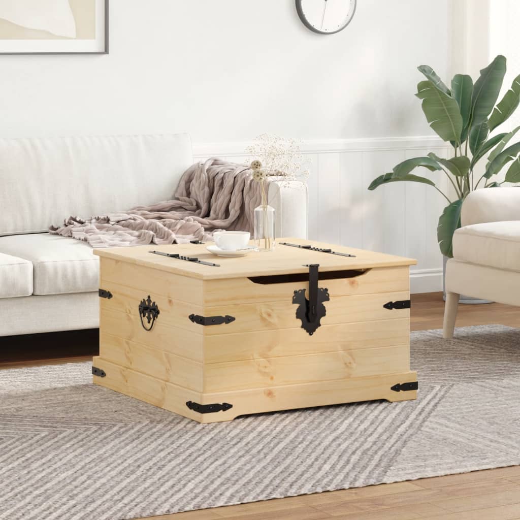 vidaXL Skrzynia Corona, 78x78x45 cm, lite drewno sosnowe