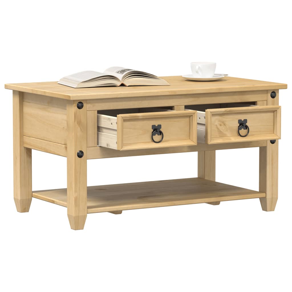 vidaXL Stolik kawowy z szufladami Corona, 85x50x45 cm, drewno sosnowe