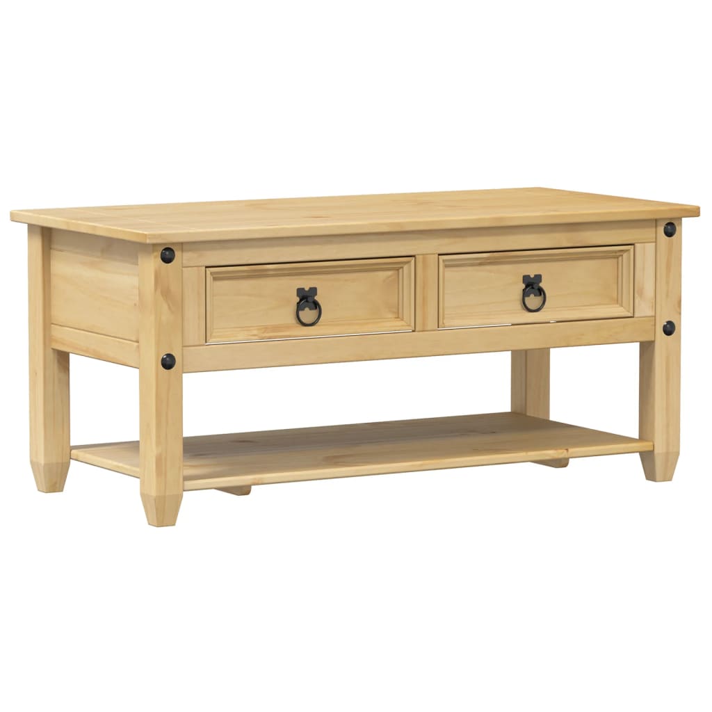 vidaXL Stolik kawowy z szufladami Corona, 100x48x45 cm, drewno sosnowe