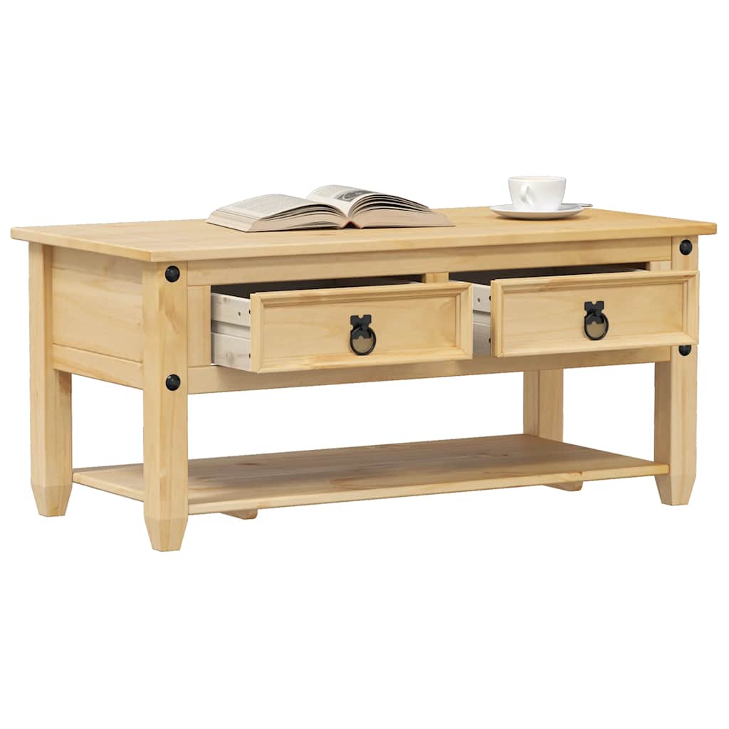 vidaXL Stolik kawowy z szufladami Corona, 100x48x45 cm, drewno sosnowe