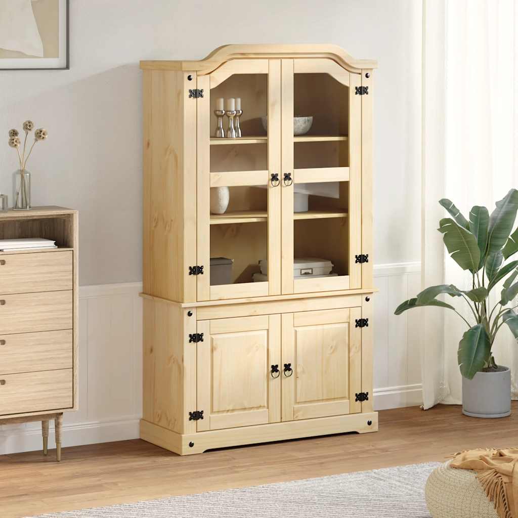 vidaXL Witryna Corona, 103,5x42x180 cm, lite drewno sosnowe