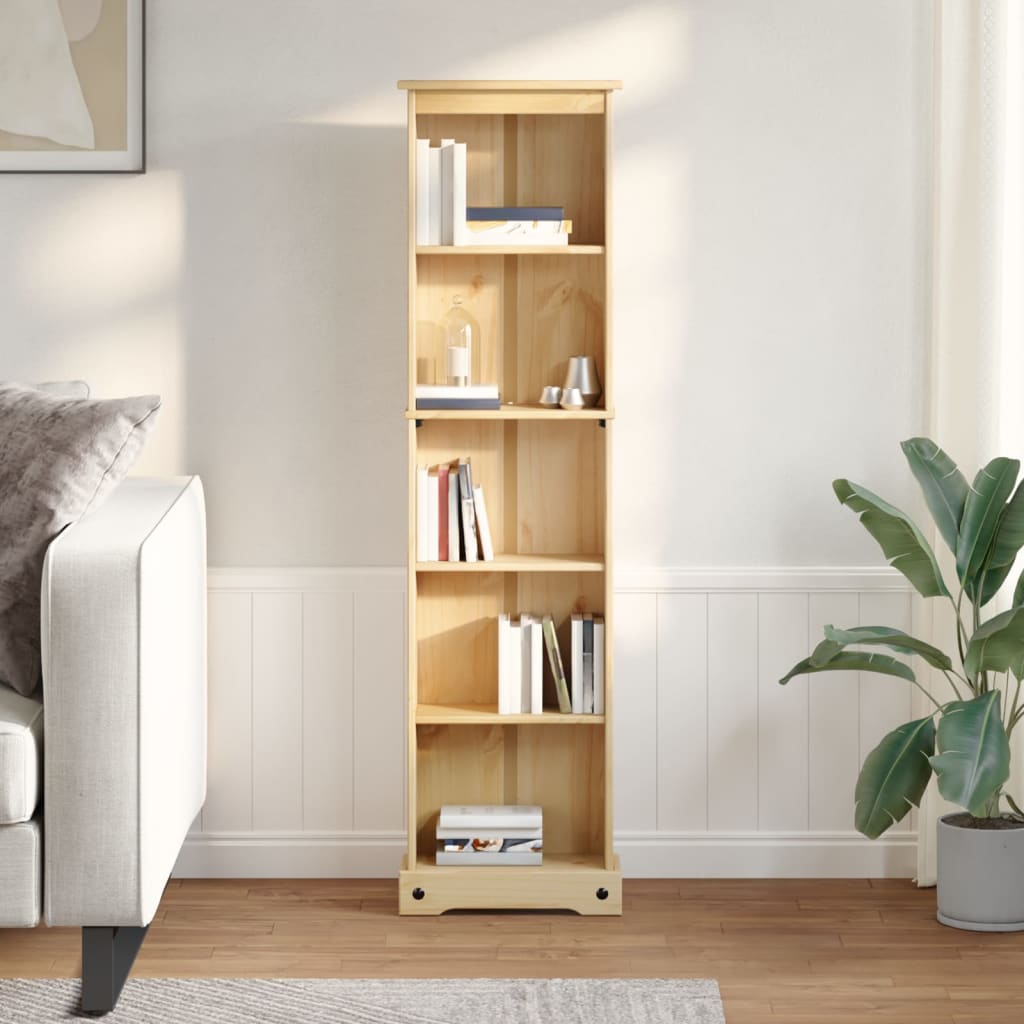 vidaXL Biblioteczka Corona, 46x20x170 cm, lite drewno sosnowe