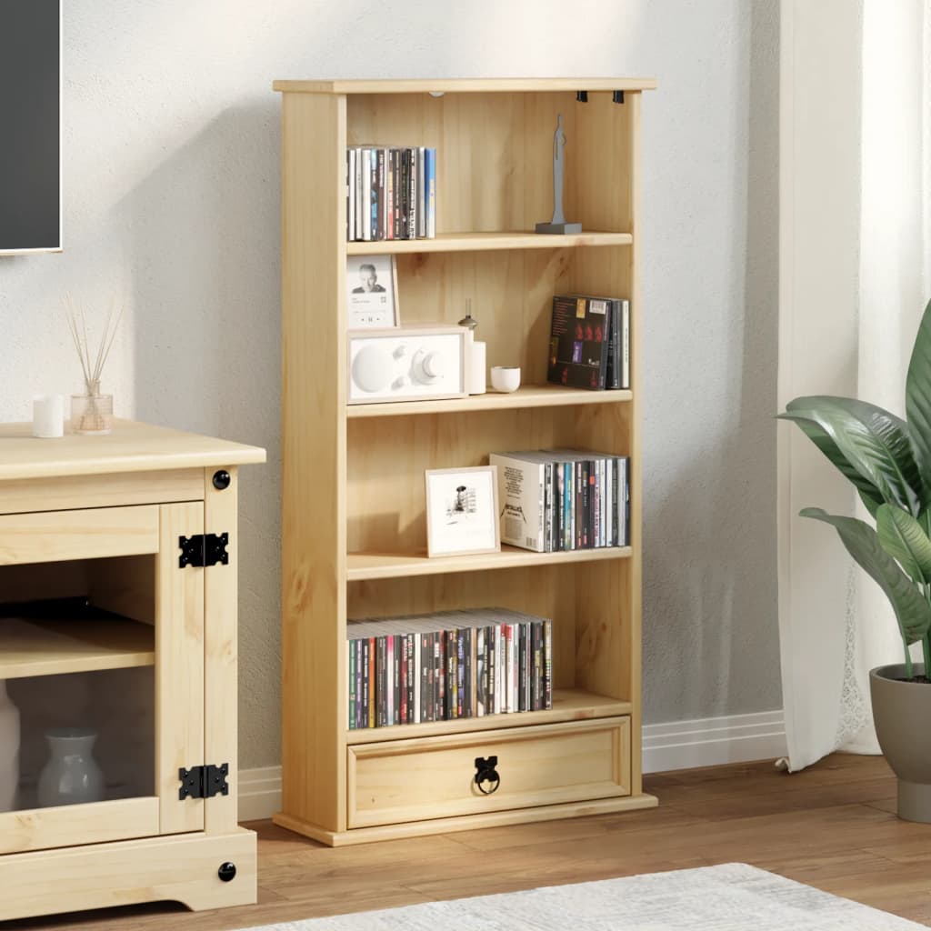 vidaXL Szafka na płyty CD Corona, 52x17,5x103 cm, lite drewno sosnowe