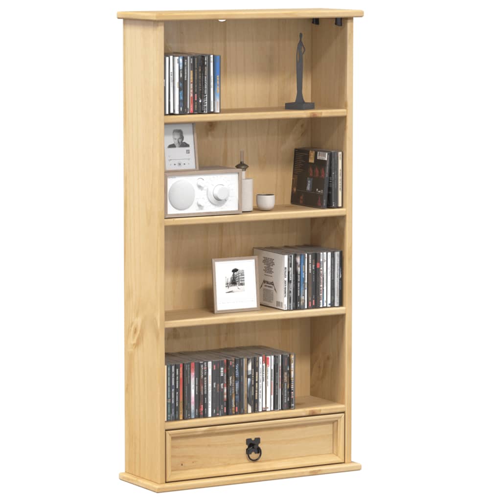 vidaXL Szafka na płyty CD Corona, 52x17,5x103 cm, lite drewno sosnowe