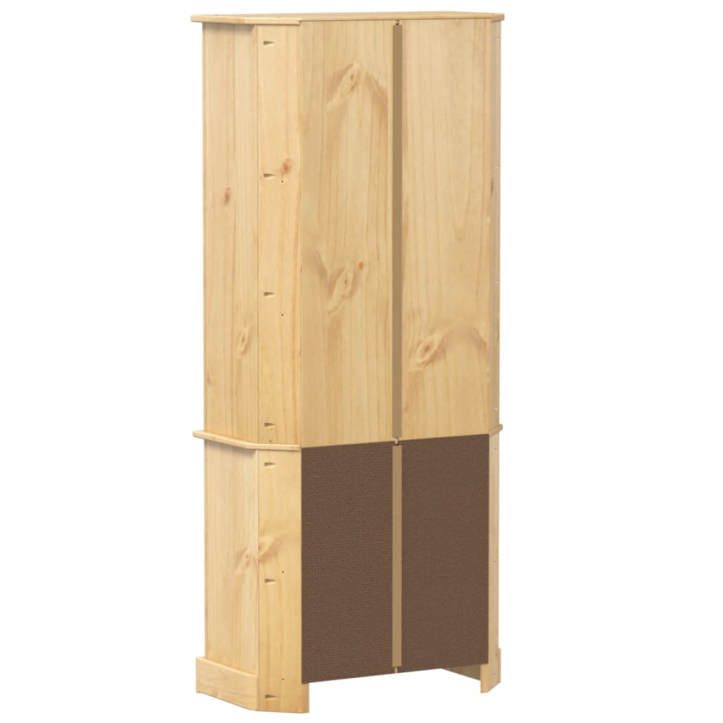 vidaXL Kredens Corona, 74x38x170 cm, lite drewno sosnowe